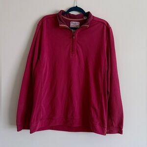 Tommy Bahama Quarter Zip Red Pullover - Men’s Size Large 1/4 Zip
